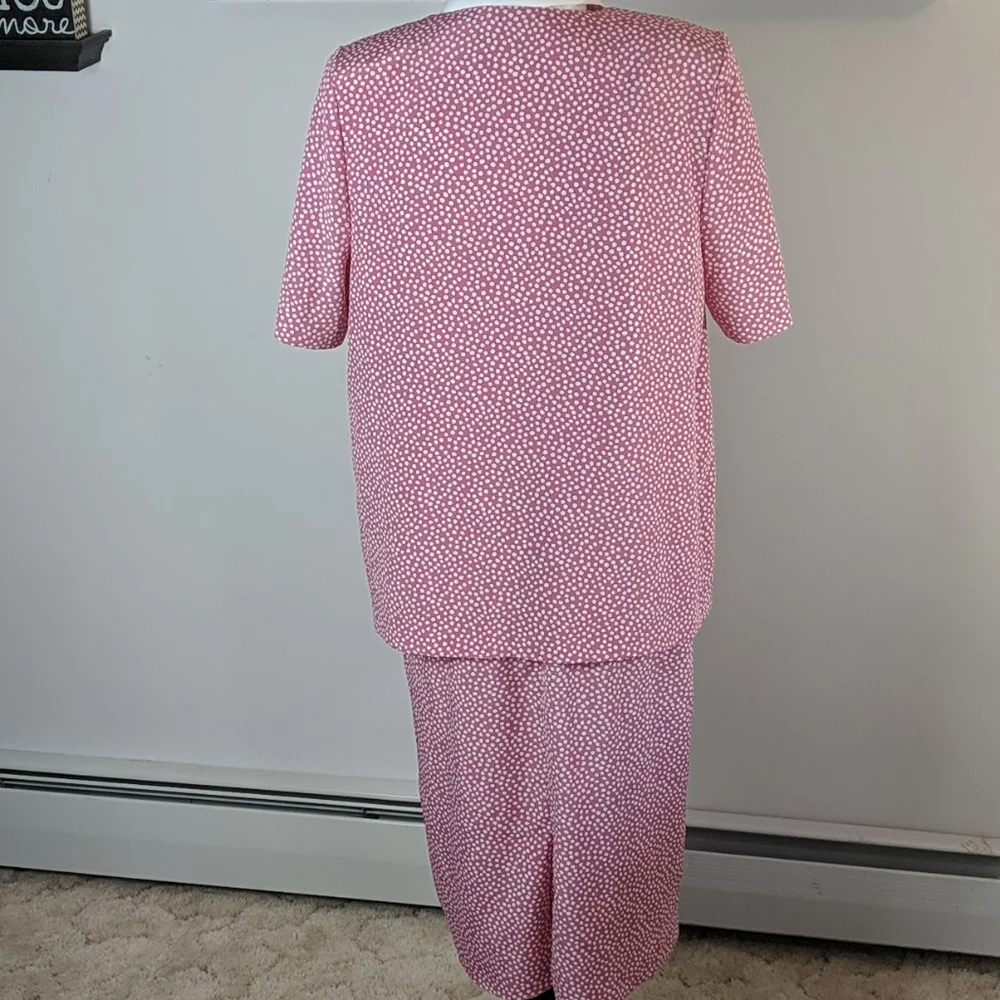 Vintage Florentine Pink Polka Dot Dress With Matching Jacket 12 (fits M) - Picture 4 of 16
